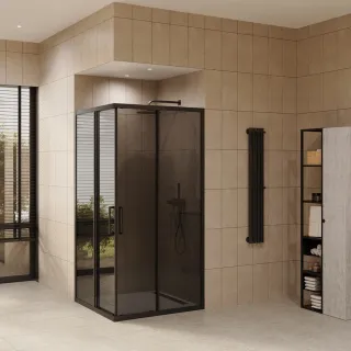 Душевой уголок by Deonria Kupe U-100-100-6-G-B 100x100см чёрный/графит